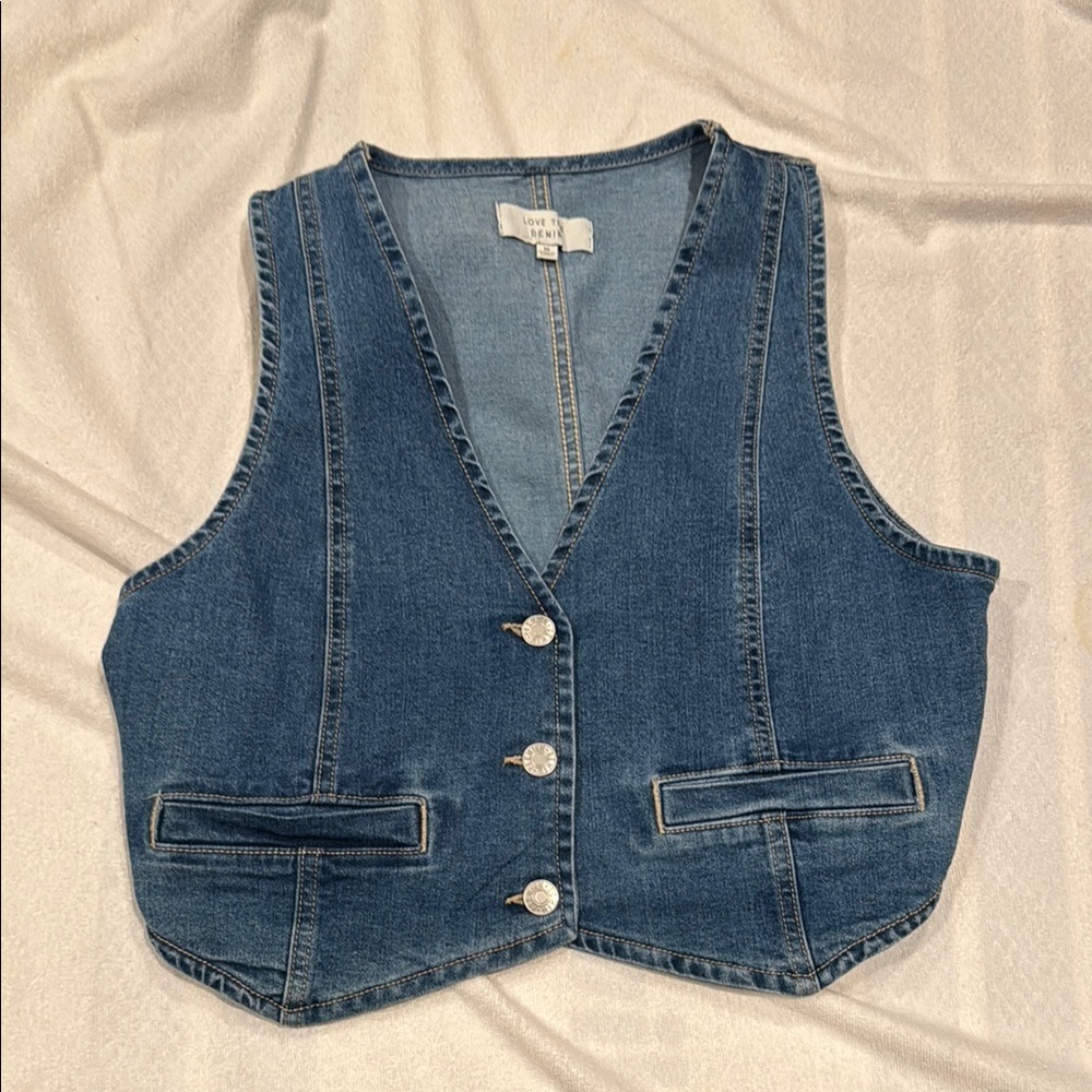 Love Tree Blue Denim Vest